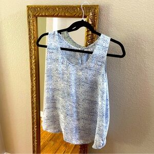 Sleeveless top with faux wrap on back